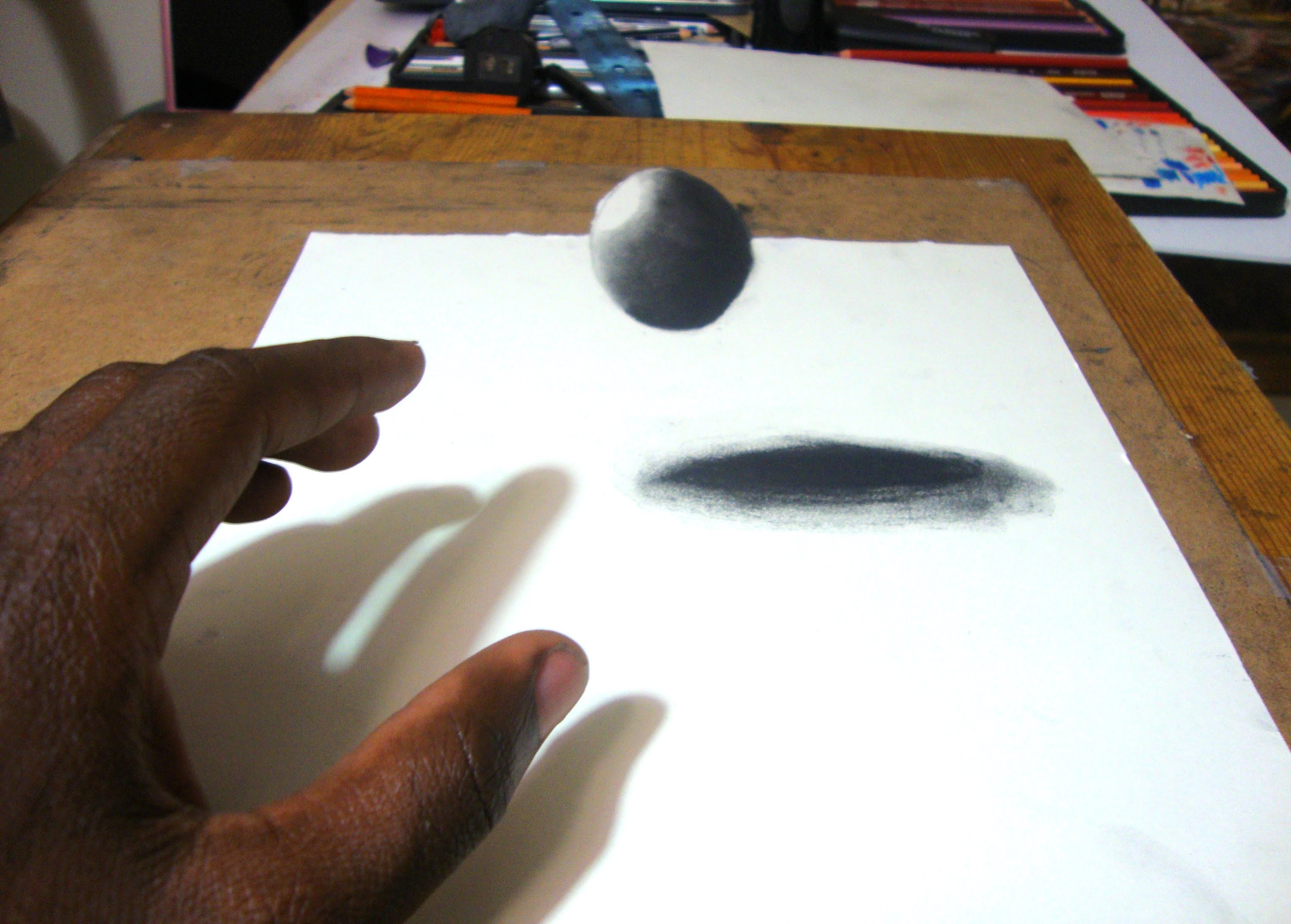 3000x2148 Easy Way To Draw A 3d Floating Ball - 3d Simple Sketch