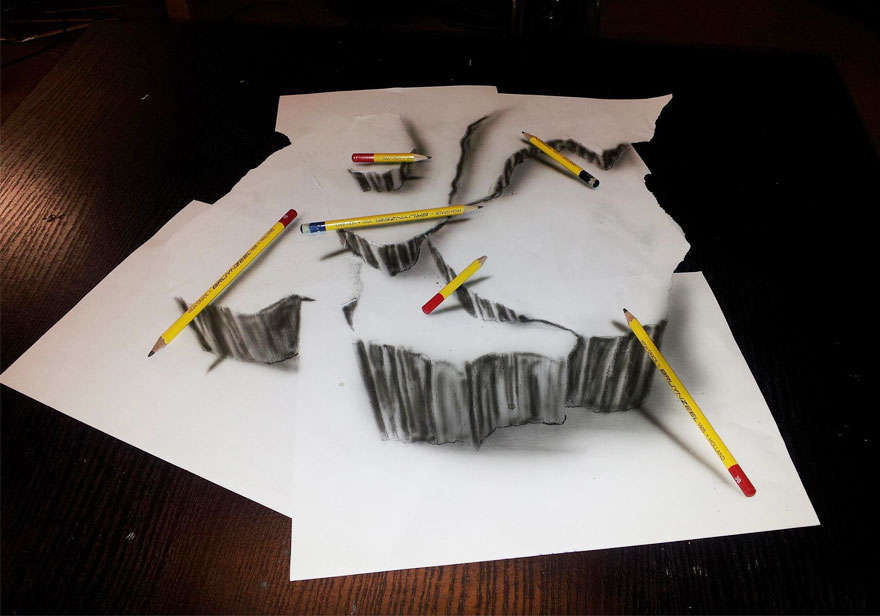 880x616 33 Of The Best 3d Pencil Drawings Bored Panda - 3d Simple Sketch
