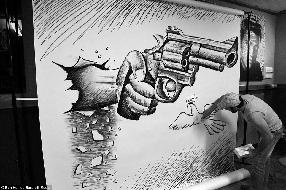 964x641 Drawn 3d Sketch - 3d Sketch Drawing