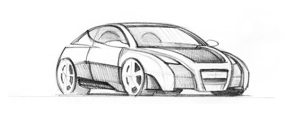 590x240 Cgtalk Shc - 3d Sketch Of A Car