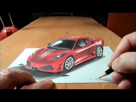 480x360 How To Draw 3d Car - 3d Sketch Of A Car