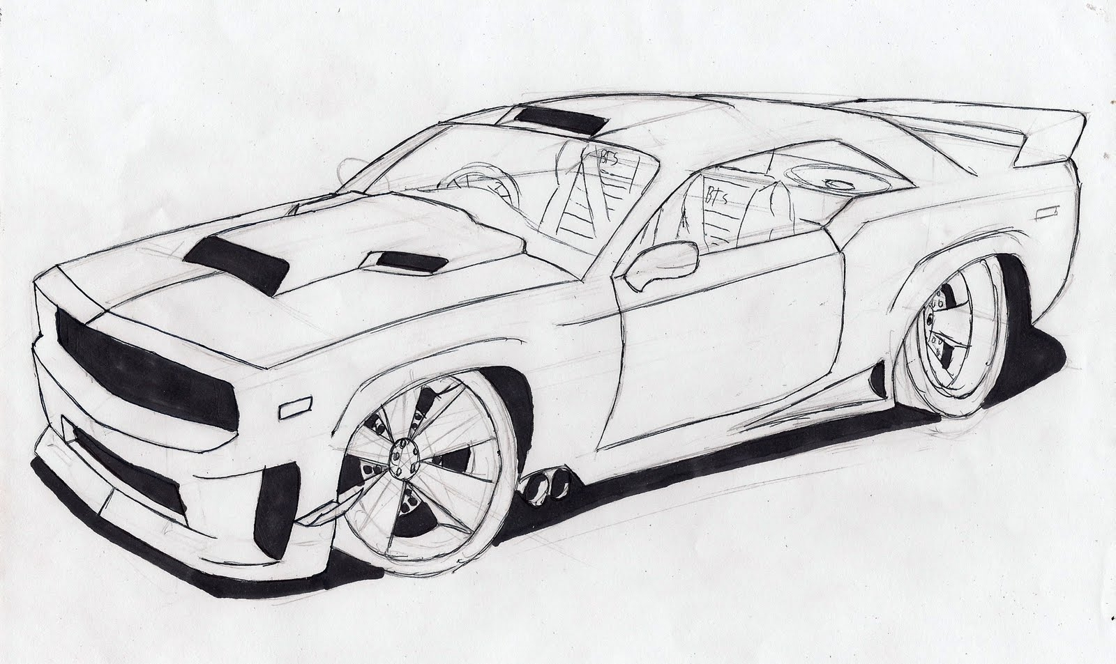 1600x953 Pencil Sketch Car 3d Pencil Sketch Car Images Pencil 3d Sketch Car - 3d Sketch Of A Car