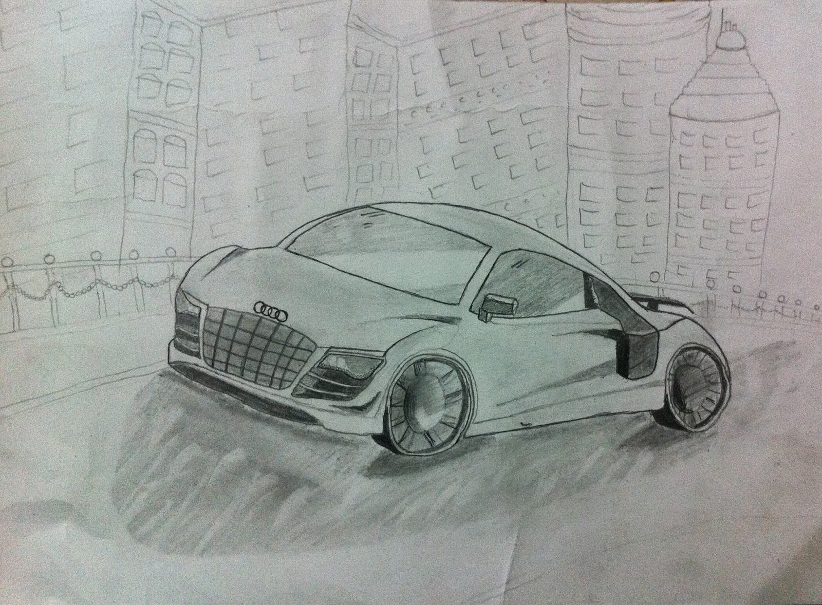 1600x1178 3d Pencil Sketch Car Images Pencil 3d Sketch Car - 3d Sketch Of A Car