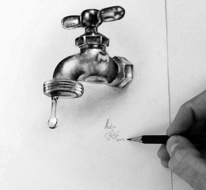 660x607 50 Beautiful 3d Drawings - 3d Sketch Pictures