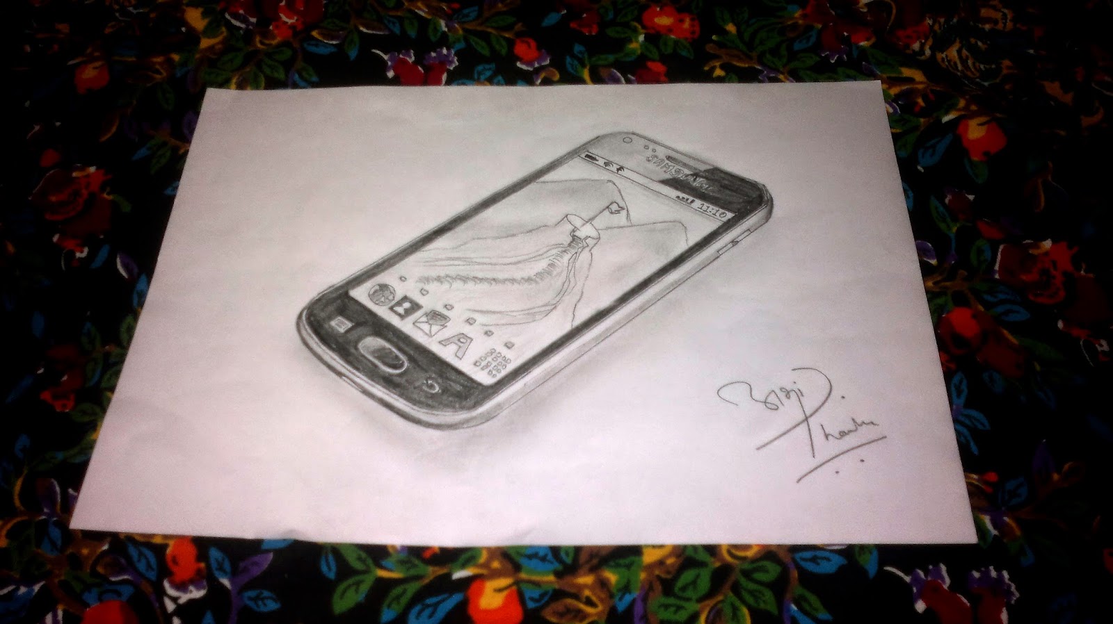 1600x898 3d Sketch Galaxy S Duos Abhishek Thamke Art Gallery - 3d Sketch Pictures