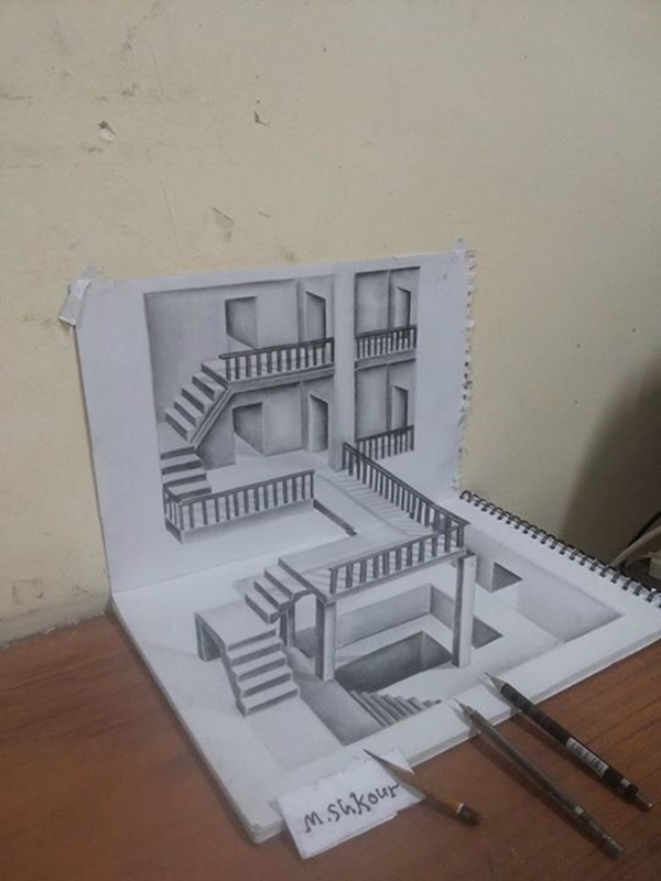 600x800 40 Realistic 3d Pencil Sketches And Drawings On Paper - 3d Sketches On Paper