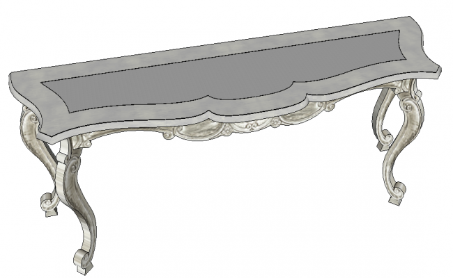 650x400 Detail Architectural Table 3d Model Sketch Up File - 3d Table Sketch