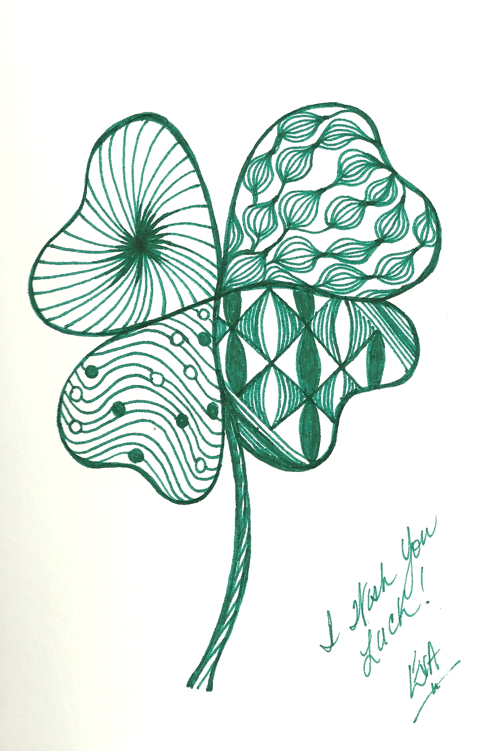 991x1537 To Be Determined Lucky - 4 Leaf Clover Sketch