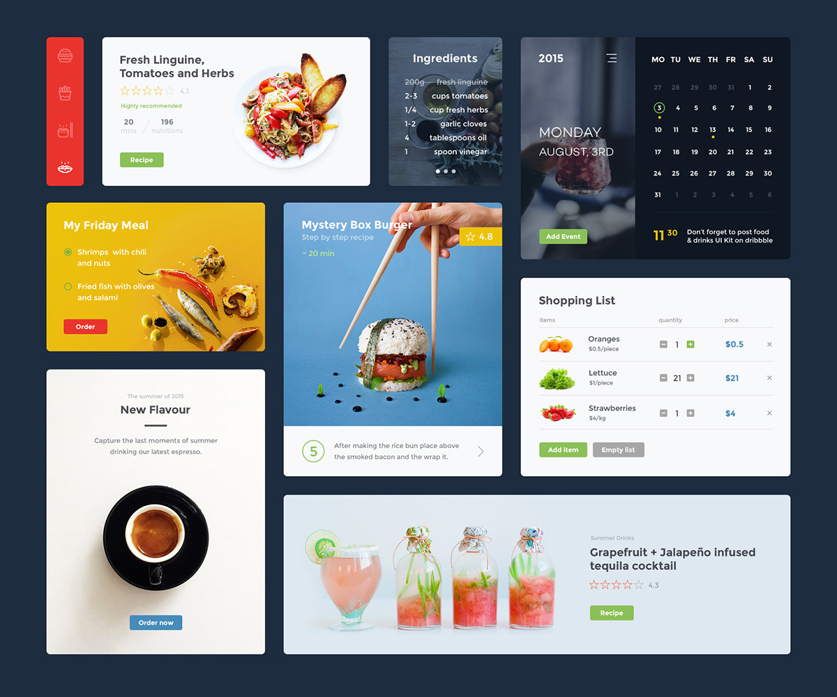 1200x1000 Food Amp Drink Ui Kit (Psd + Sketch) On Behance - 4 Sketch