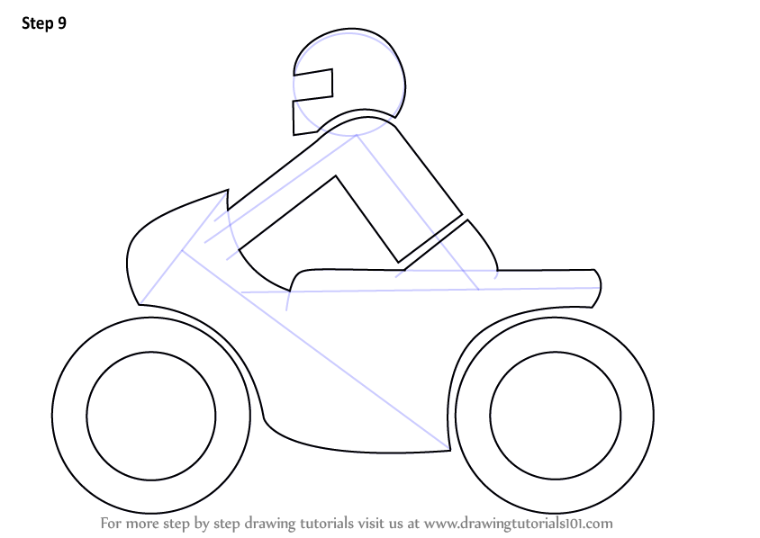 844x598 Learn How To Draw A Motorcycle For Kids (Two Wheelers) Step By - 4 Wheeler Sketch