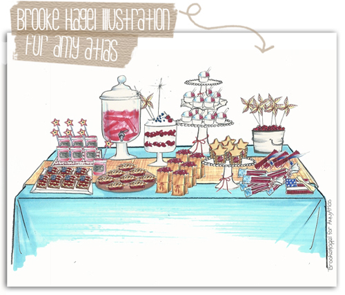 500x427 Fabulous Doodles Fashion Illustration Blog By Brooke Hagel Amy - 4th Of July Sketches