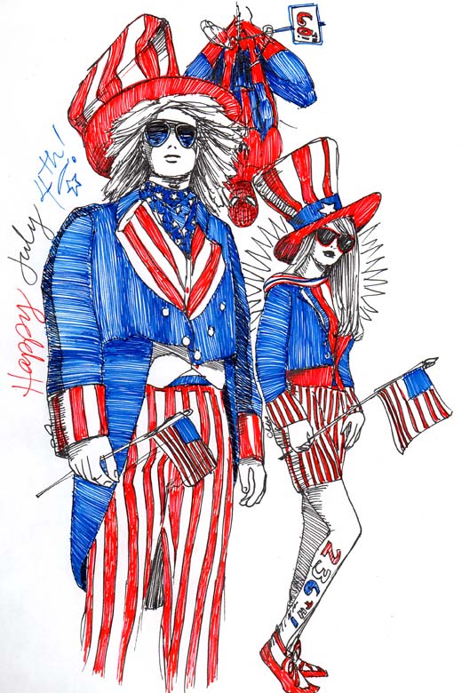 520x780 Independence Day Dailyweekly Sketches By A Sketchcadet - 4th Of July Sketches