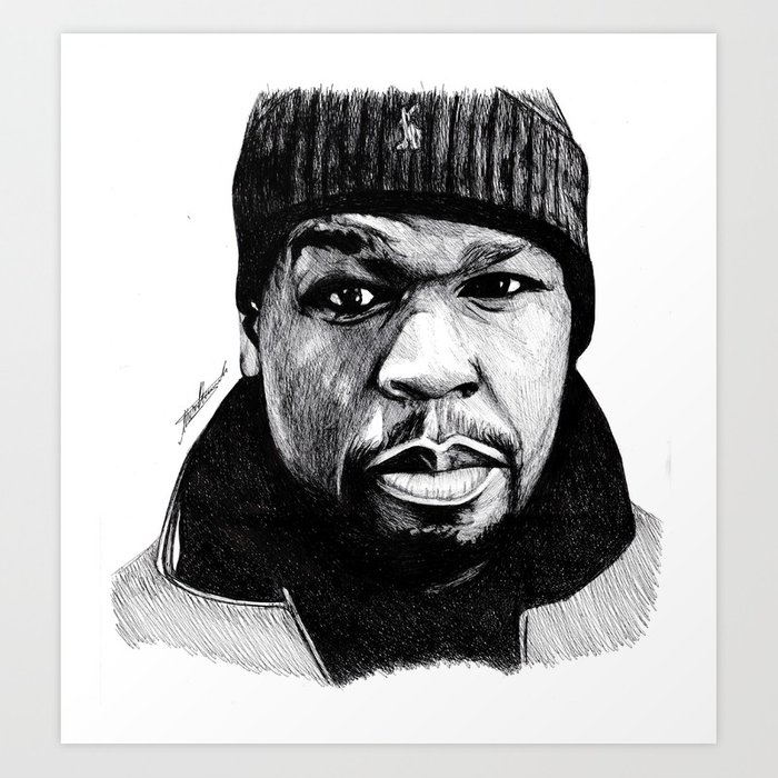 700x700 50 Cent Pen Drawing Art Print By Demoose21 Society6 - 50 Cent Sketch