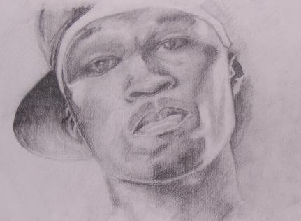 431x316 50 Cent Drawing By Shawn Burke - 50 Cent Sketch