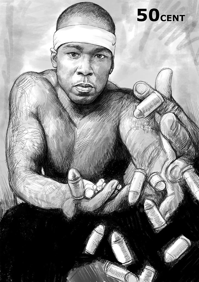 636x900 50cent Art Drawing Sketch Portrait Painting By Kim Wang - 50 Cent Sketch