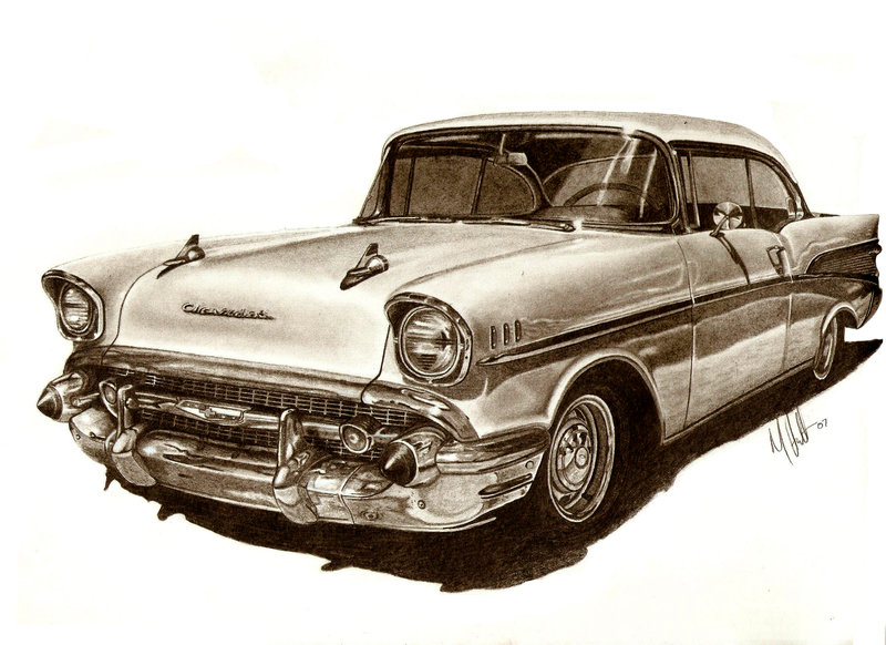 57 Chevy Sketch at PaintingValley.com | Explore collection of 57 Chevy ...