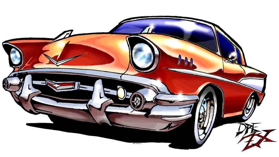 954x537 57 Chevy By Drezx - 57 Chevy Sketch