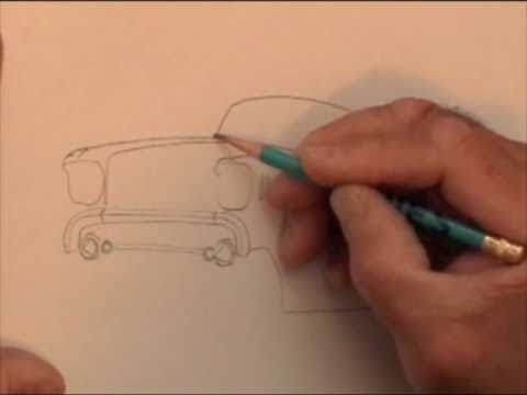 480x360 How To Draw A 1957 Chevy Bel Air Part 1 Of 5 - 57 Chevy Sketch