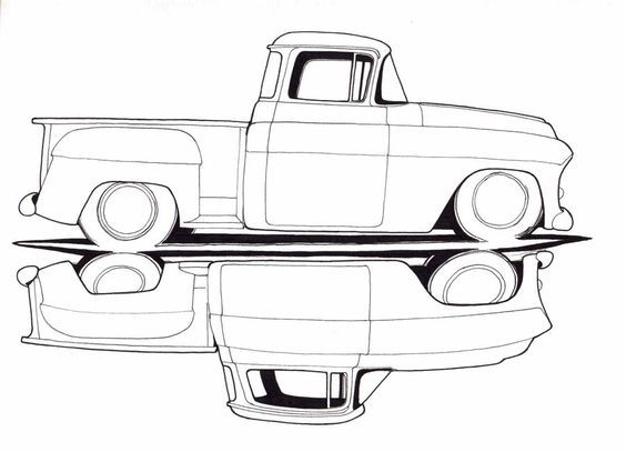 564x407 Old Truck Drawings 1957 Chevy Truck By ~kltcustoms - 57 Chevy Sketch