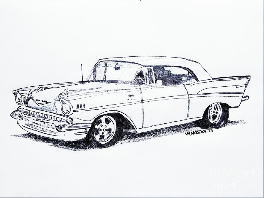 900x674 1957 Chevy Bel Air - 57 Chevy Sketch
