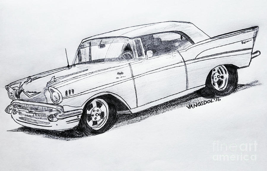 900x575 1957 Chevy Bel Air Sport Coupe - 57 Chevy Sketch