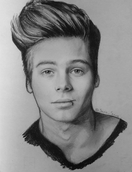 500x654 Luke Hemmings From 5sos, Just Finished D If You Like This Follow - 5sos Sketch