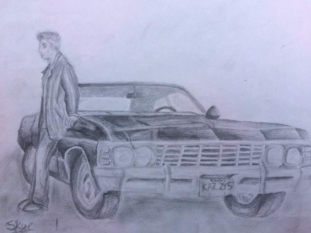 1024x768 67 Chevy Impala Supernatural Amino - 64 Impala Sketch