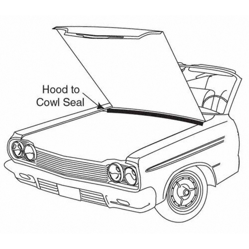 800x800 1963 1964 Chevy Impala Hood To Cowl Seal Bel Air Biscayne - 64 Impala Sketch