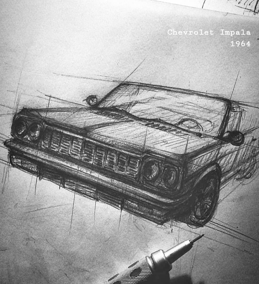 1080x1184 Chevroletimpala1964 - 64 Impala Sketch