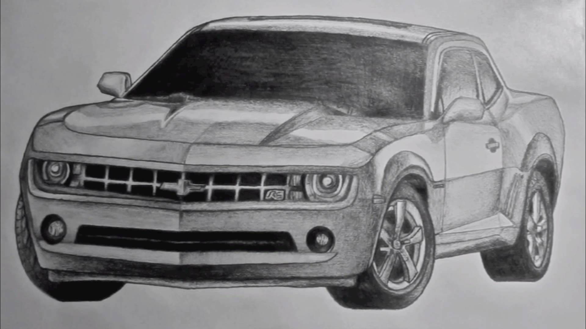 2011 Chevy Camaro Drawing - 69 Camaro Sketch. 