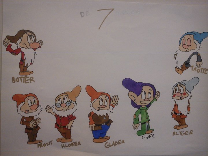 720x540 My Drawing Of The 7 Dwarfs By Pinocchiofan4ever - 7 Dwarfs Sketch