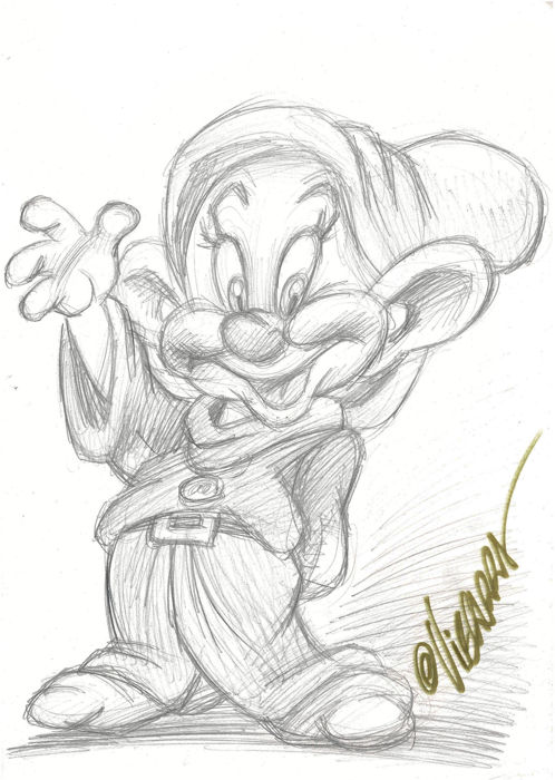 498x700 Dopey - 7 Dwarfs Sketch