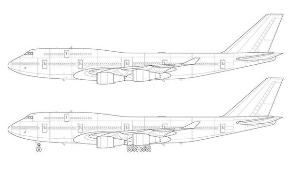 600x360 Boeing 747 400 Line Drawing Shopnorebbo - 747 Sketch
