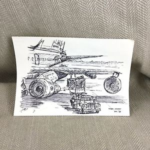 300x300 Boeing 747 Original Drawing Sketch Illustration Twa Plane Boston - 747 Sketch