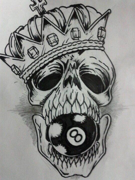 540x720 Skulleight Ball Sketch My Art Tattoos, Skull - 8 Ball Sketch