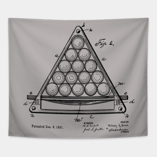 630x630 8 Ball Pool Rack Original Patent Print 1891 - 8 Ball Sketch