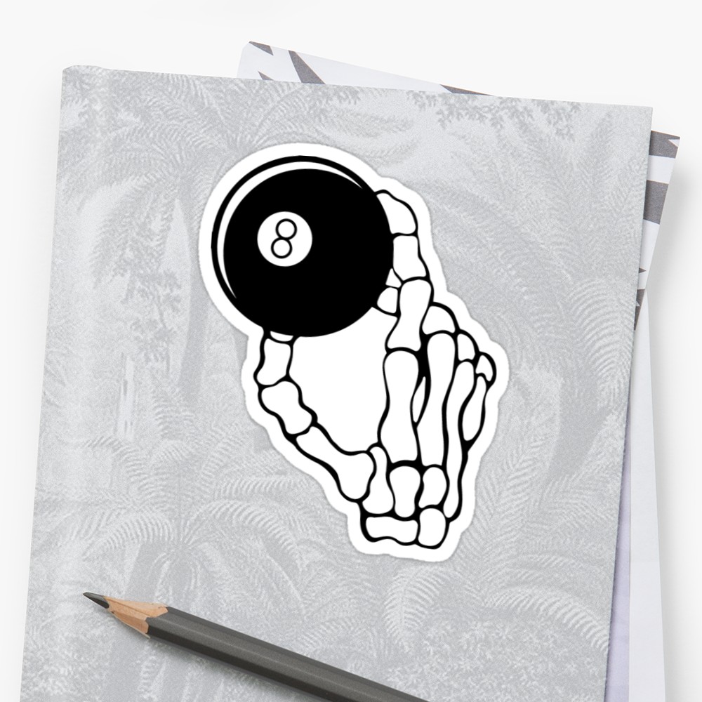 1000x1000 8 Ball Stickers By Noldoesart Redbubble - 8 Ball Sketch