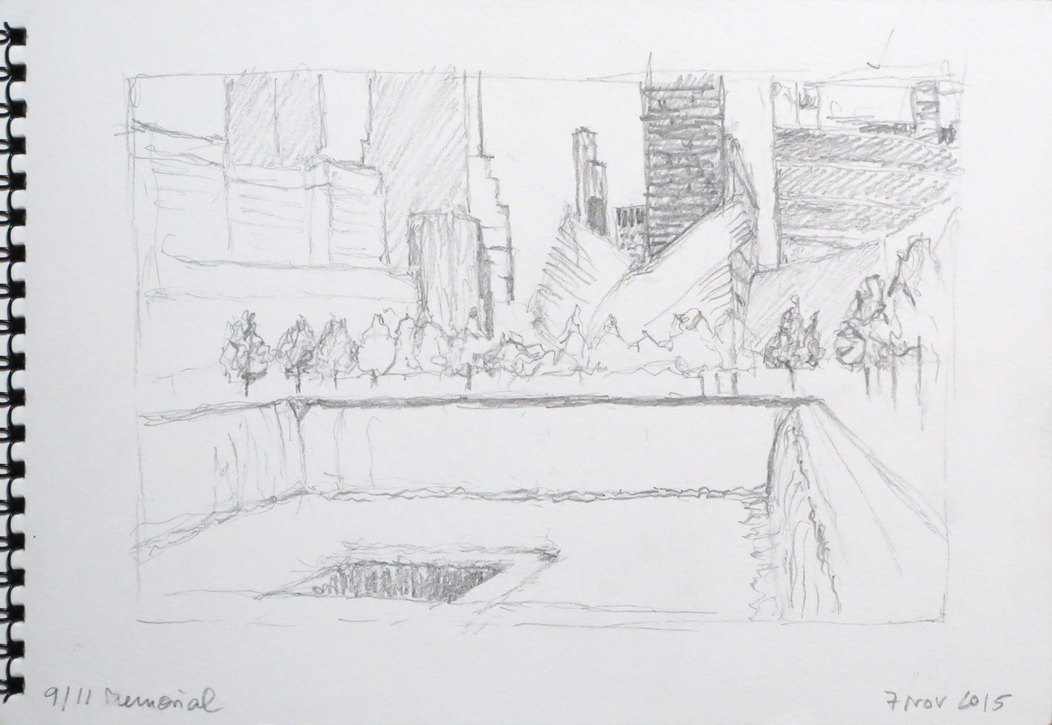 1500x1034 New York City Urban Sketchers Sketching The 911 Memorial - 9 11 Sketch