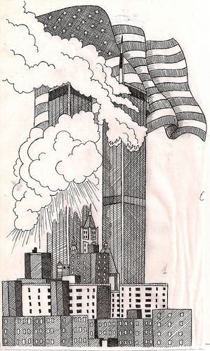 299x500 Twin Towers Drawing - 9 11 Sketch