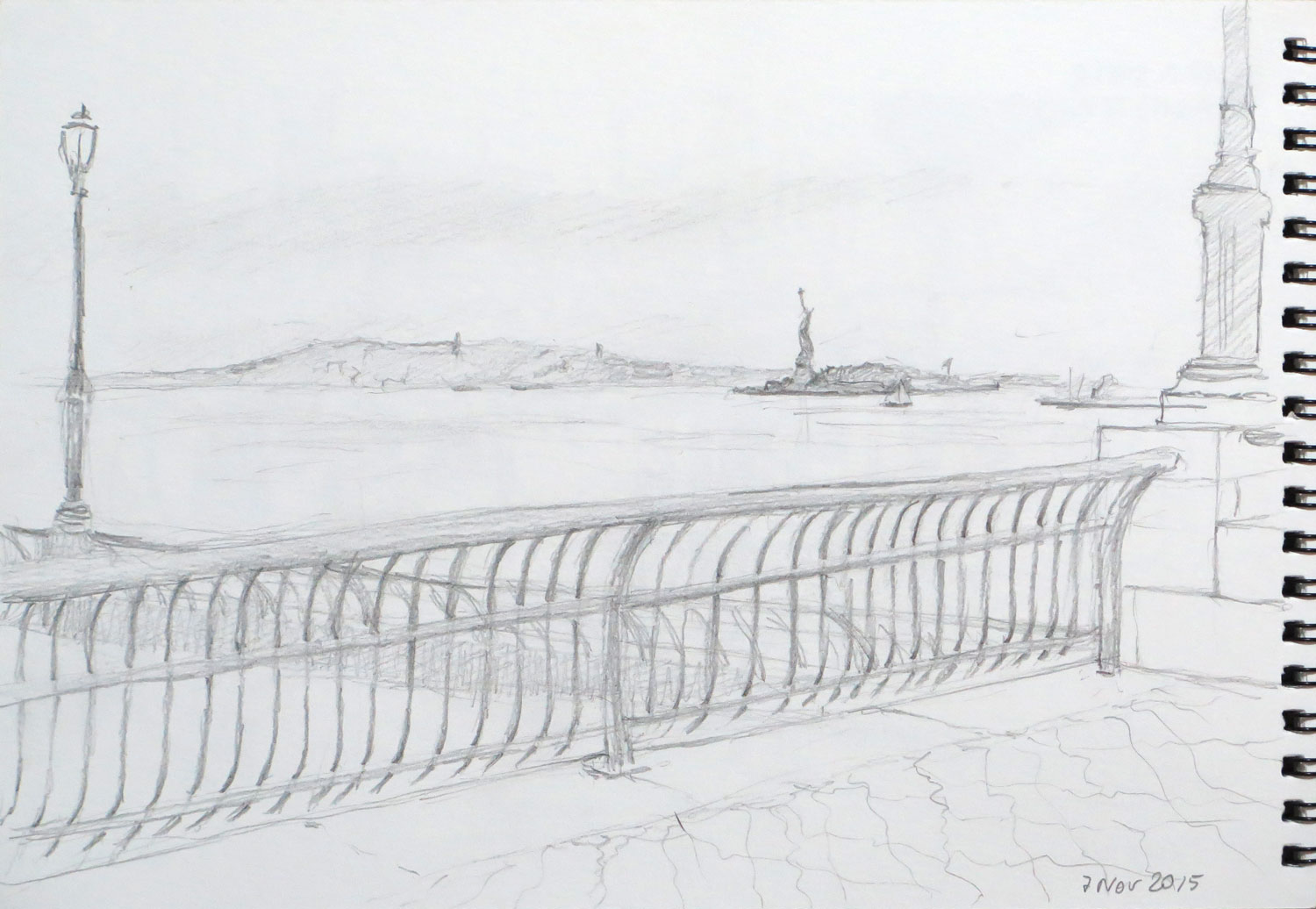 1500x1036 New York City Urban Sketchers Sketching The 911 Memorial - 9 Sketch