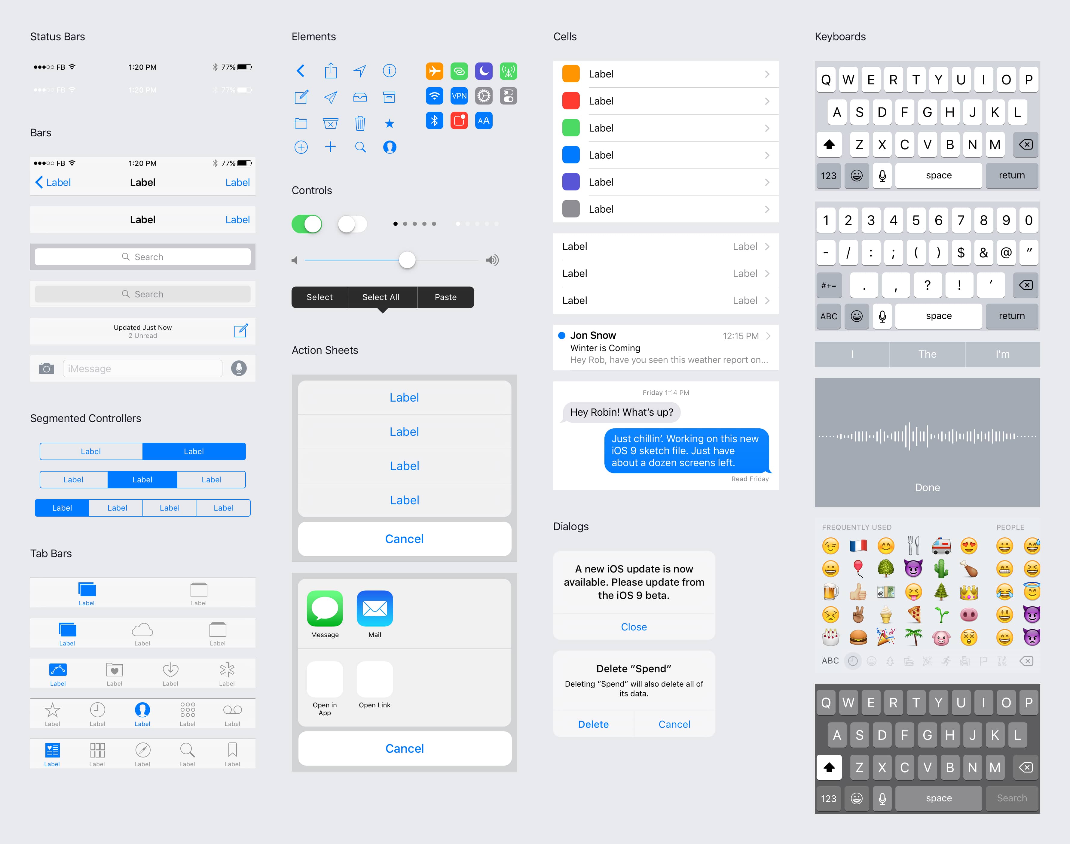 3560x2810 Ios 9 Iphone Gui Facebook Design - 9 Sketch