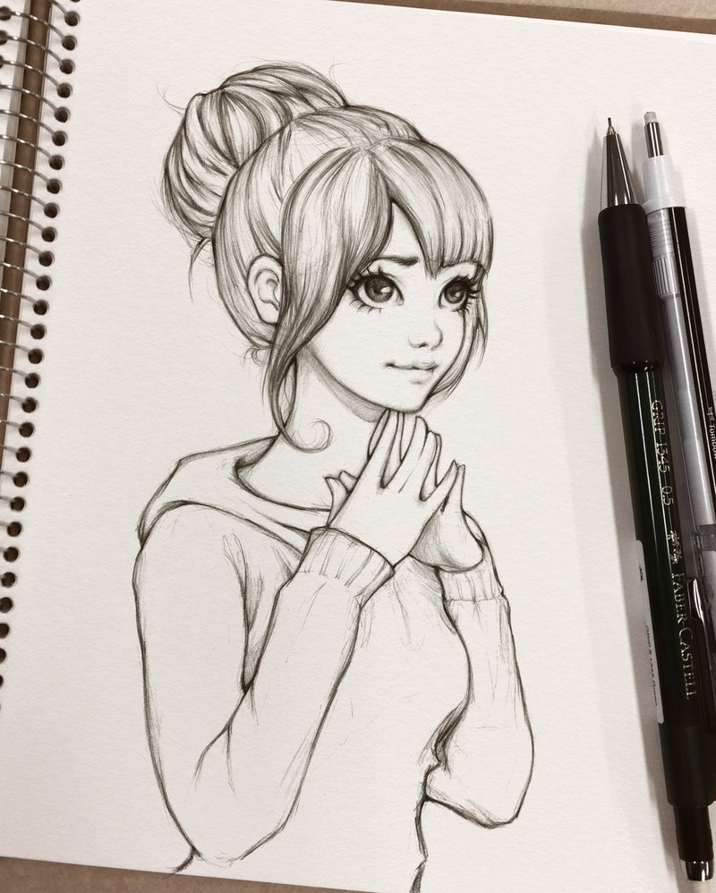 800x998 Student Girl - A Sketch Of A Girl