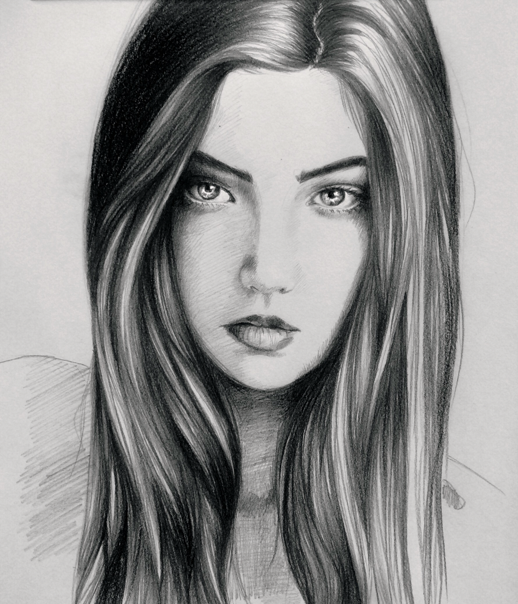 A Sketch Of A Girl at PaintingValley.com | Explore collection of A ...