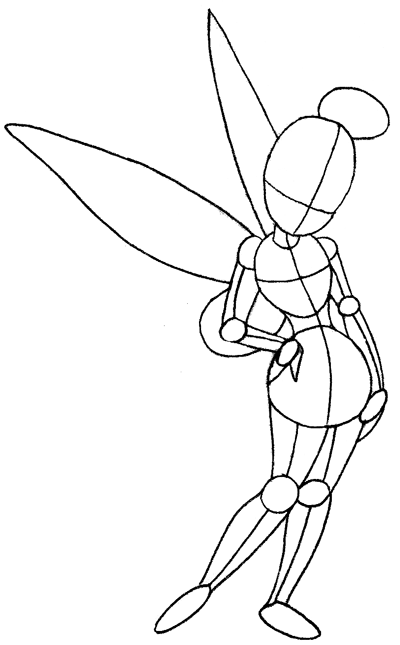 400x645 How To Draw Tinkerbell Step By Step With Easy Drawing Lesson - A Sketch Of Tinkerbell
