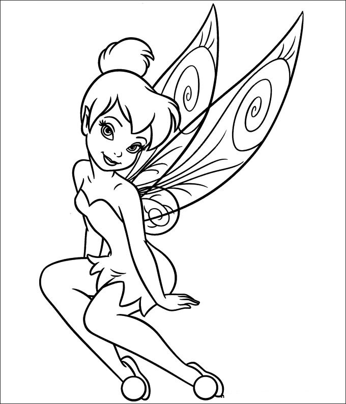 680x794 Tinkerbell Coloring Pages - A Sketch Of Tinkerbell