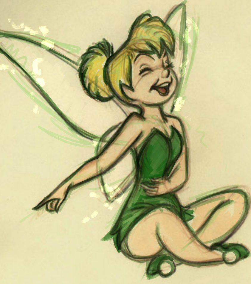Tinkerbell Sketch Drawing Sketched In Hb Pencil, Then Colored In - A Sketch ...