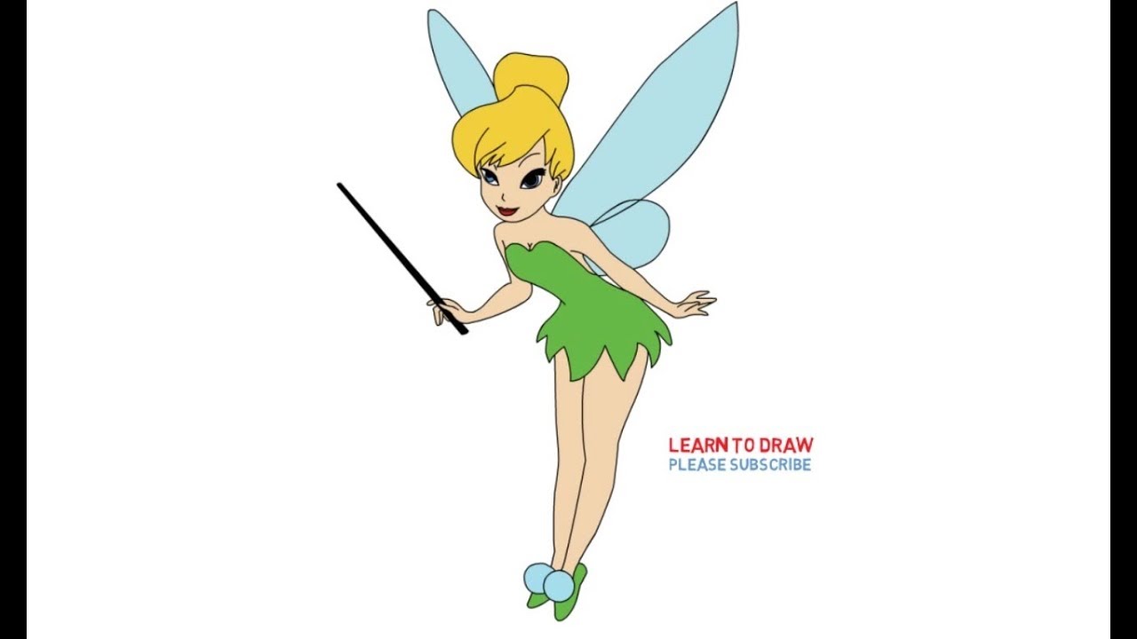 1280x720 How To Draw A Cute Tinkerbell Step By Step Easy - A Sketch Of Tinkerbell