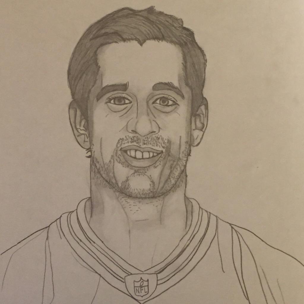 1024x1024 Alexander J Hovanec On Twitter Aaron Rodgers @aaronrodgers12 - Aaron Rodgers Sketch