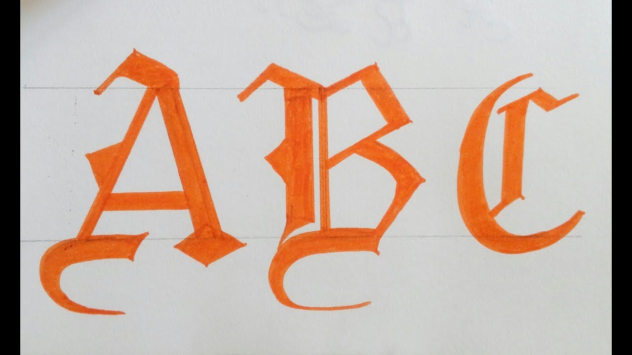 1280x720 How To Write A B C In Gothic Font With Sketch Pen - Abc Sketch