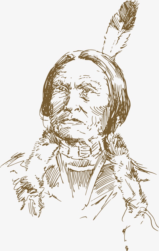 650x1025 Sketch Native American, Hand Painted, Indigenous People, Brown Png - Aboriginal Sketches